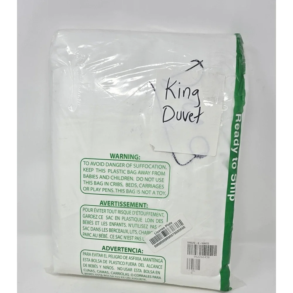 The Company Store White Cotton Percale King Cal King Duvet Cover 50652D
